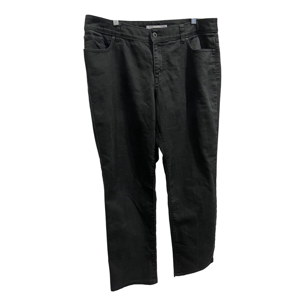 Chico's Platinum Denim‎ vanity size 10 Black straight leg